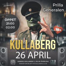 Ladda in bilden till Gallery viewer, Prilla Generalen på KULLABERG 26/4